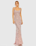 Pink Sequined Low Back Slip Gown Designer Collection