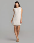 Ivory Boucle Mini Dress with Pearl Trim -Contemporary Collection