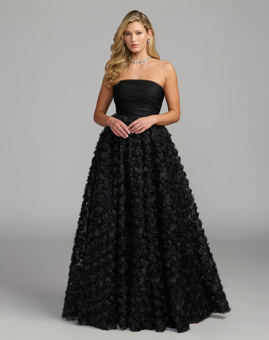 Strapless 3D Rosette Ballgown - Contemporary Collection