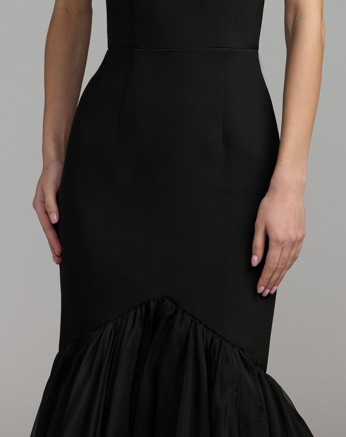 Black Halter Mermaid Gown With Bow - Contemporary Collection