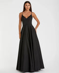 Black Classic A-Line V-Neck Ballgown - Contemporary Collection