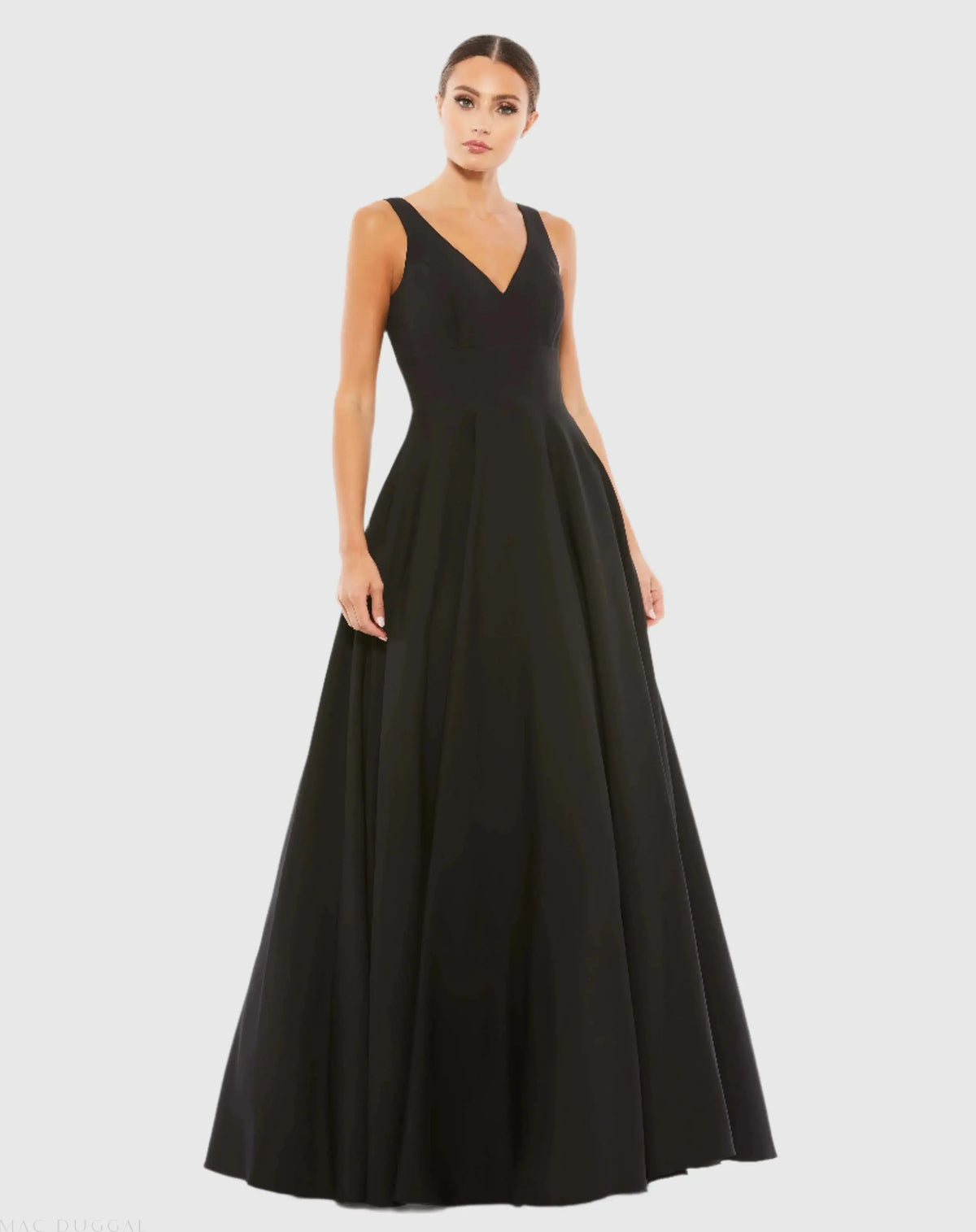Black Classic Sleeveless A-Line Gown with Pockets - Contemporary Collection