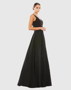 Black Classic Sleeveless A-Line Gown with Pockets - Contemporary Collection