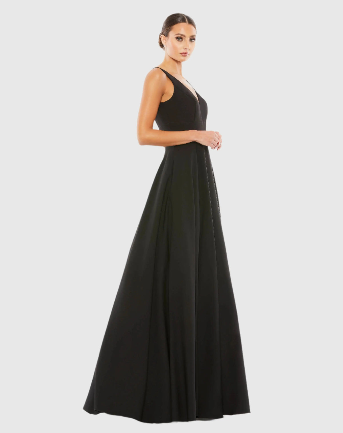 Black Classic Sleeveless A-Line Gown with Pockets - Contemporary Collection