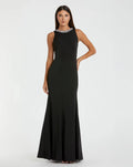 Black Embellished Neck Trumpet Gown Contemporary Collection