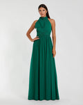 Green High Neck Chiffon Gown - Contemporary Collection