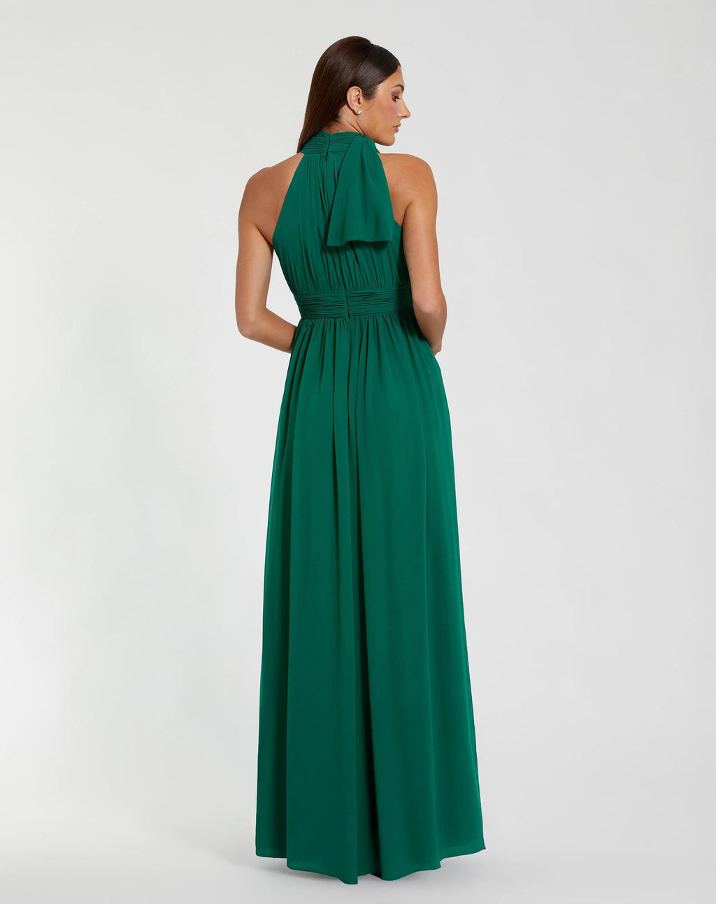 Green High Neck Chiffon Gown - Contemporary Collection
