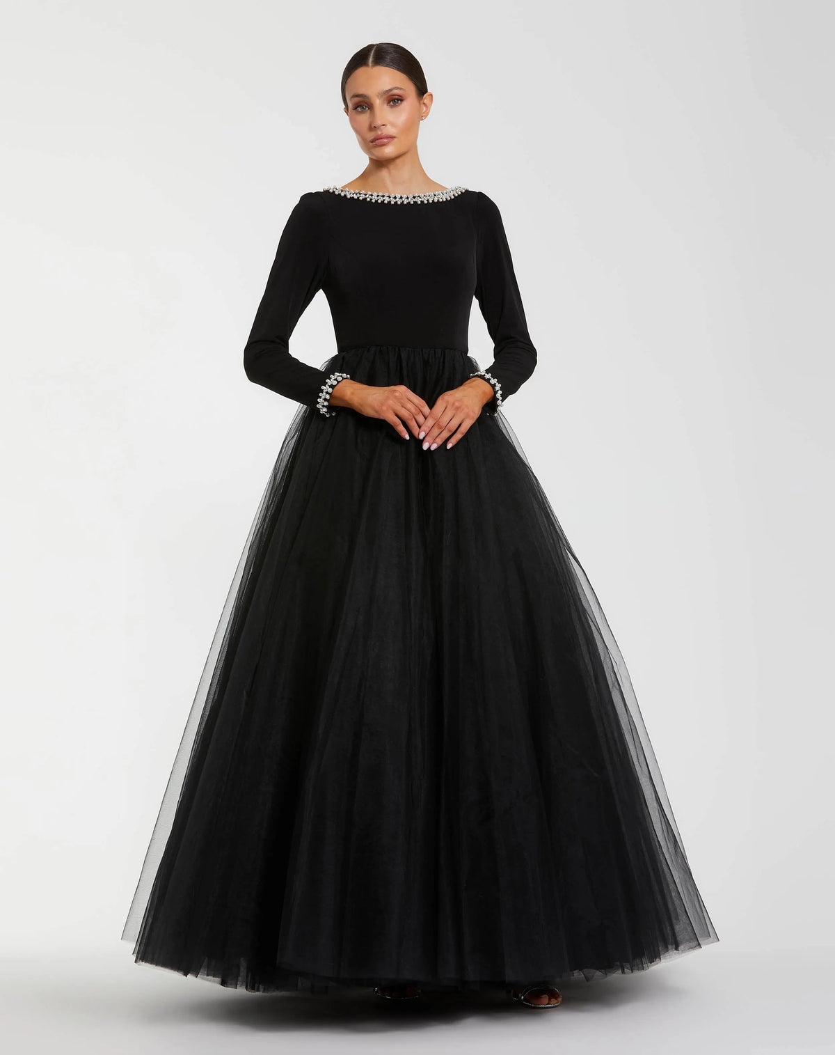 Black Long Sleeve Tulle Ball Gown - Contemporary Collection
