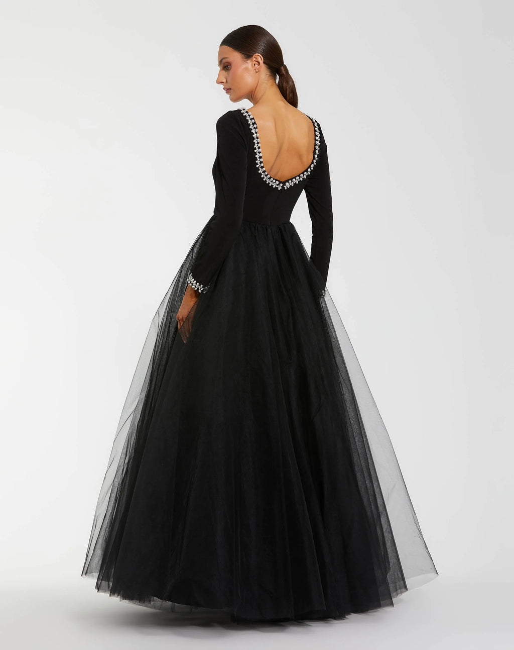 Black Long Sleeve Tulle Ball Gown - Contemporary Collection