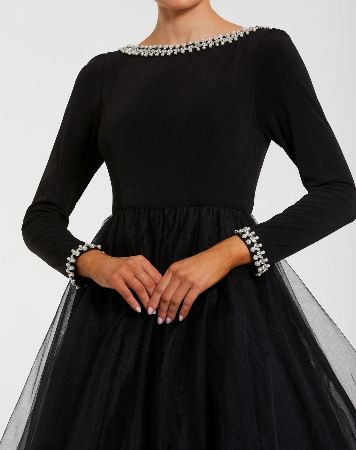 Black Long Sleeve Tulle Ball Gown - Contemporary Collection