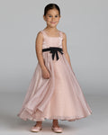 Girls Pink Polka Dot Square Neck Dress With Bow Designer Collection
