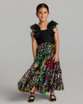 Girls Black Ruffle Sleeve Sequin Dress Designer Collection