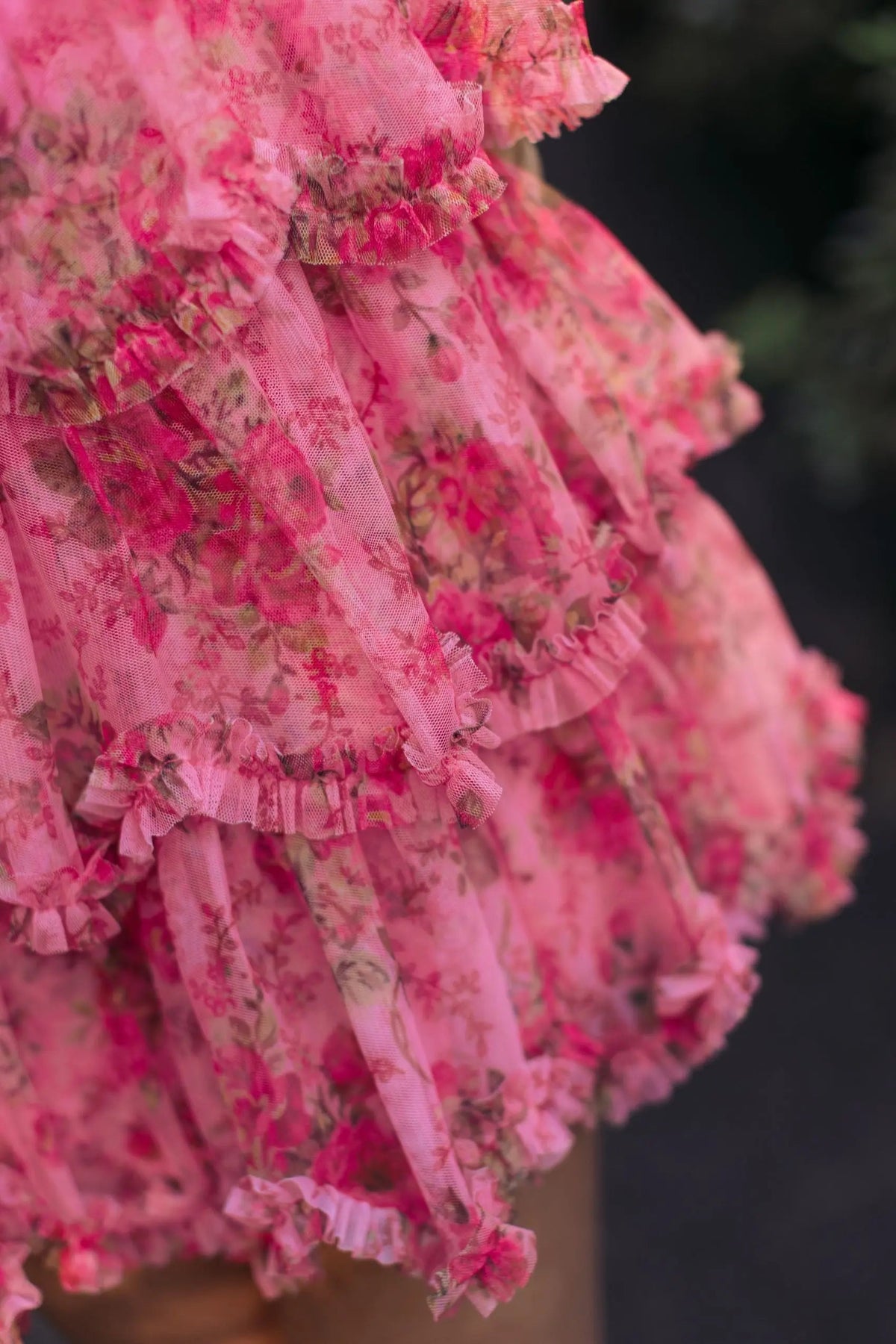 Pink Floral High Neck Cap Sleeve Ruffle Mini Dress - Designer Collection