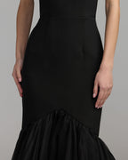 Black Velvet Bow Halter Mermaid Gown Designer Collection